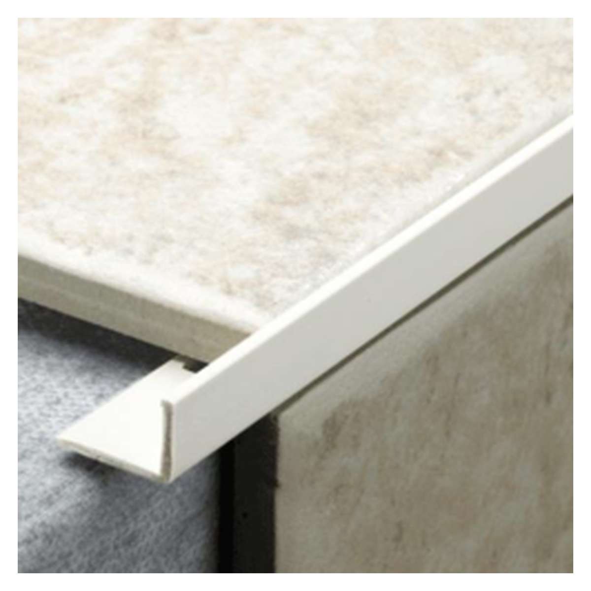 Tile Rite white PVC L profile tile trim 12mm x 2.44m