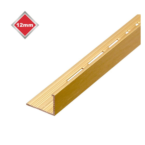 Tile Rite matt brushed gold L profile tile trim 12mm x 2.44m
