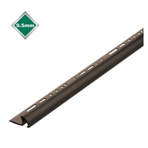 Tile Rite Profile+ black tile trim 2.4m x 9.5mm