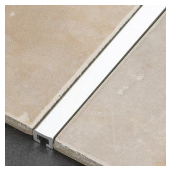 Tile Rite silver anodised listello strip 10mm x 2.44m