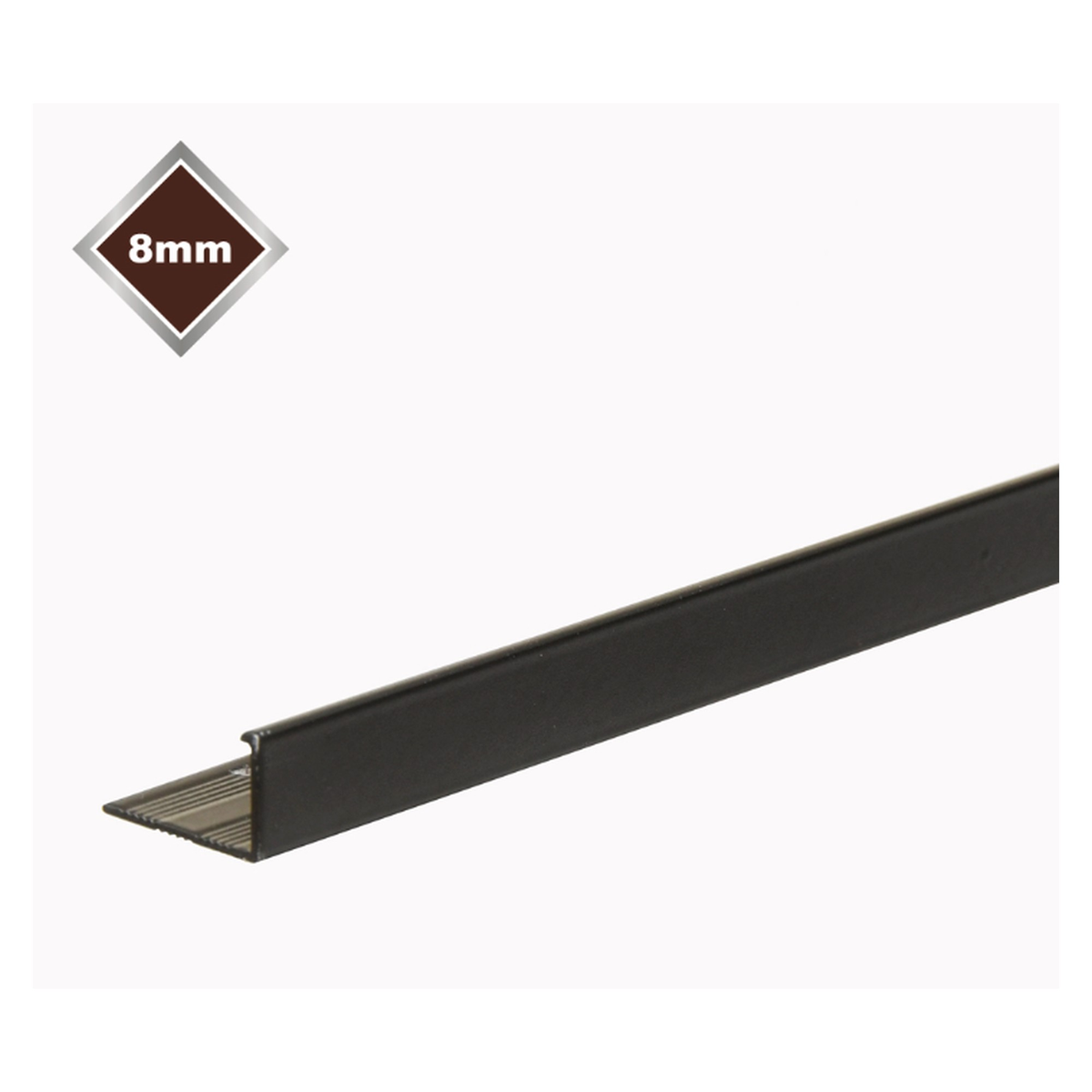 Tile Rite black smooth L metal tile edge, 8mm