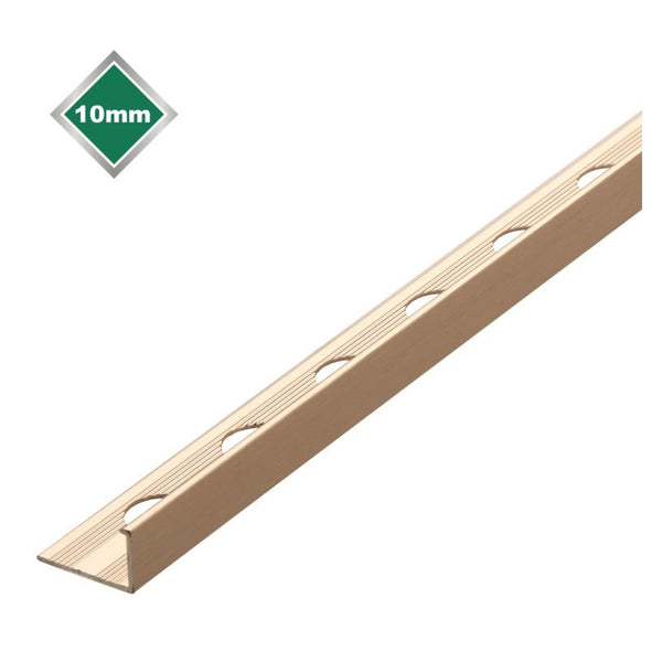 Tile Rite stainless steel effect L profile tile trim 10mm x 2.44m