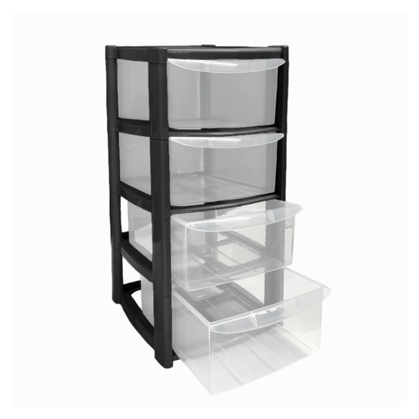 TML large black 4 drawer tower