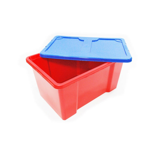 TML 50 litre red storage box with dark blue lid