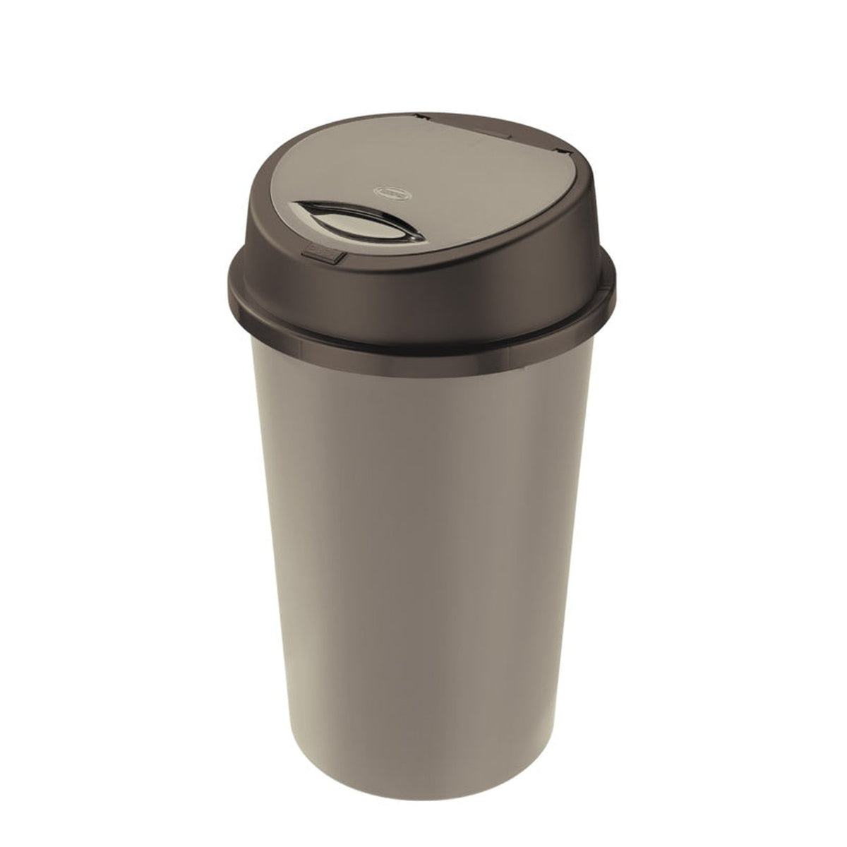 TML silver 50L touch bin with flip top lid