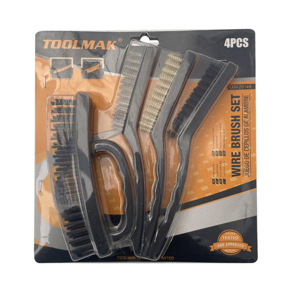 Toolmak 4 piece wire brush set