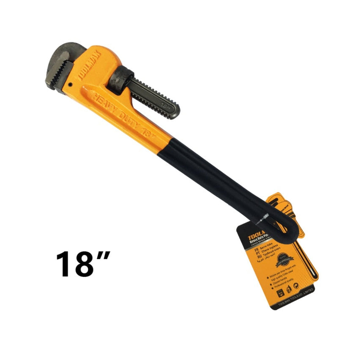 Toolmak 18 inch heavy duty pipe wrench