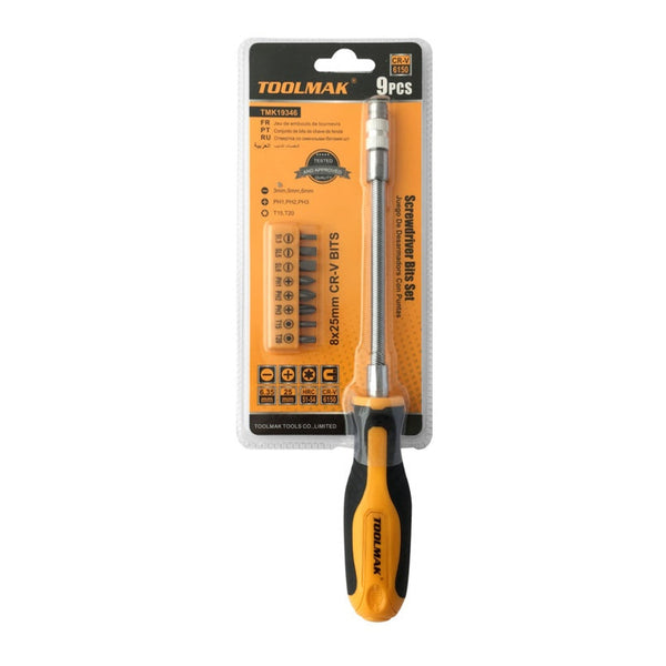 Toolmak 9 piece screwdriver bit set