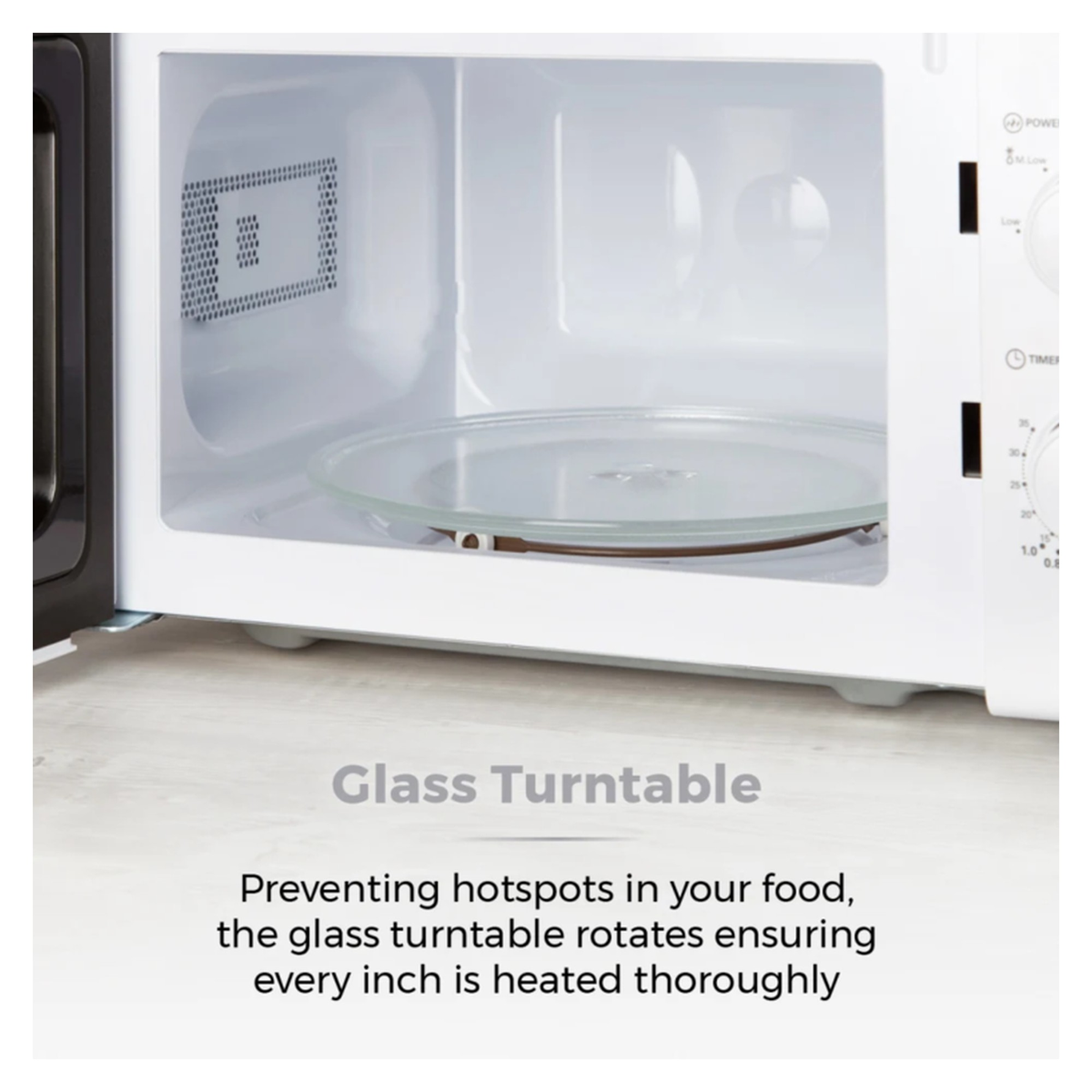 Tower 20L 700W manual white microwave, view 5