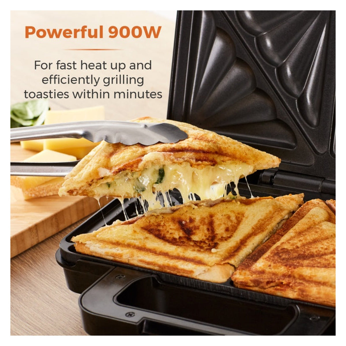 Tower 900W deep fill sandwich maker, view 4