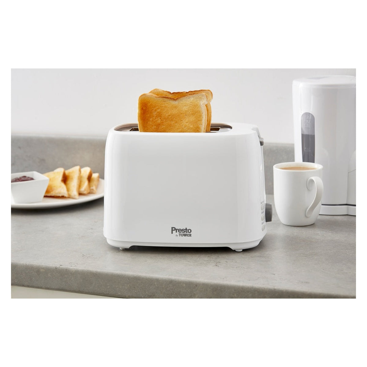 Tower Presto white 2 slice toaster