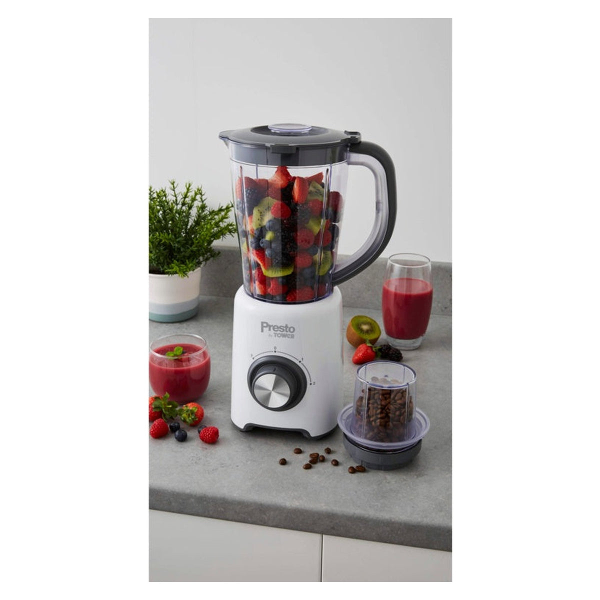 Tower Presto white 500W 1.5L jug blender and grinder, view 7