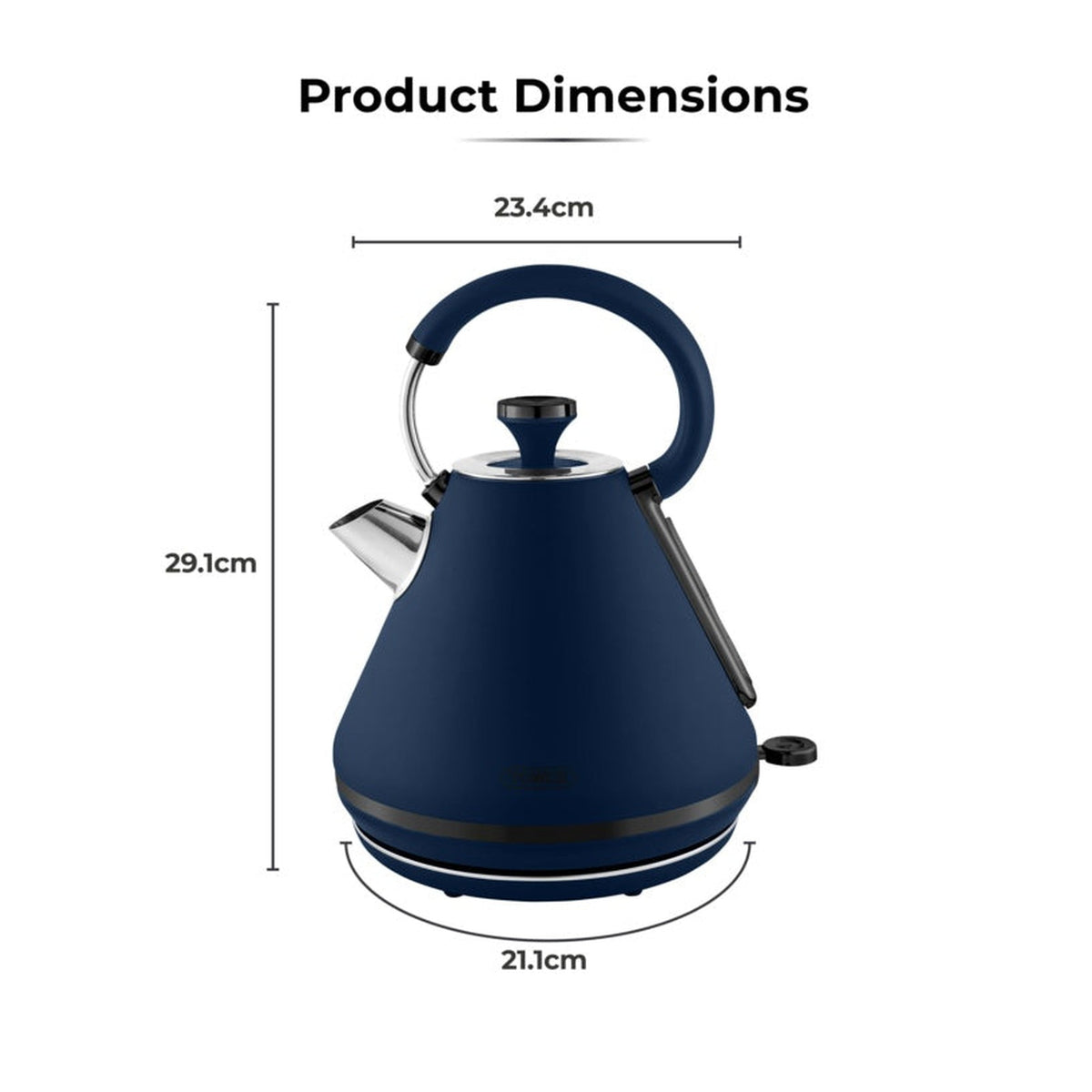 Tower Sera midnight blue 3kW 1.7L kettle, view 9