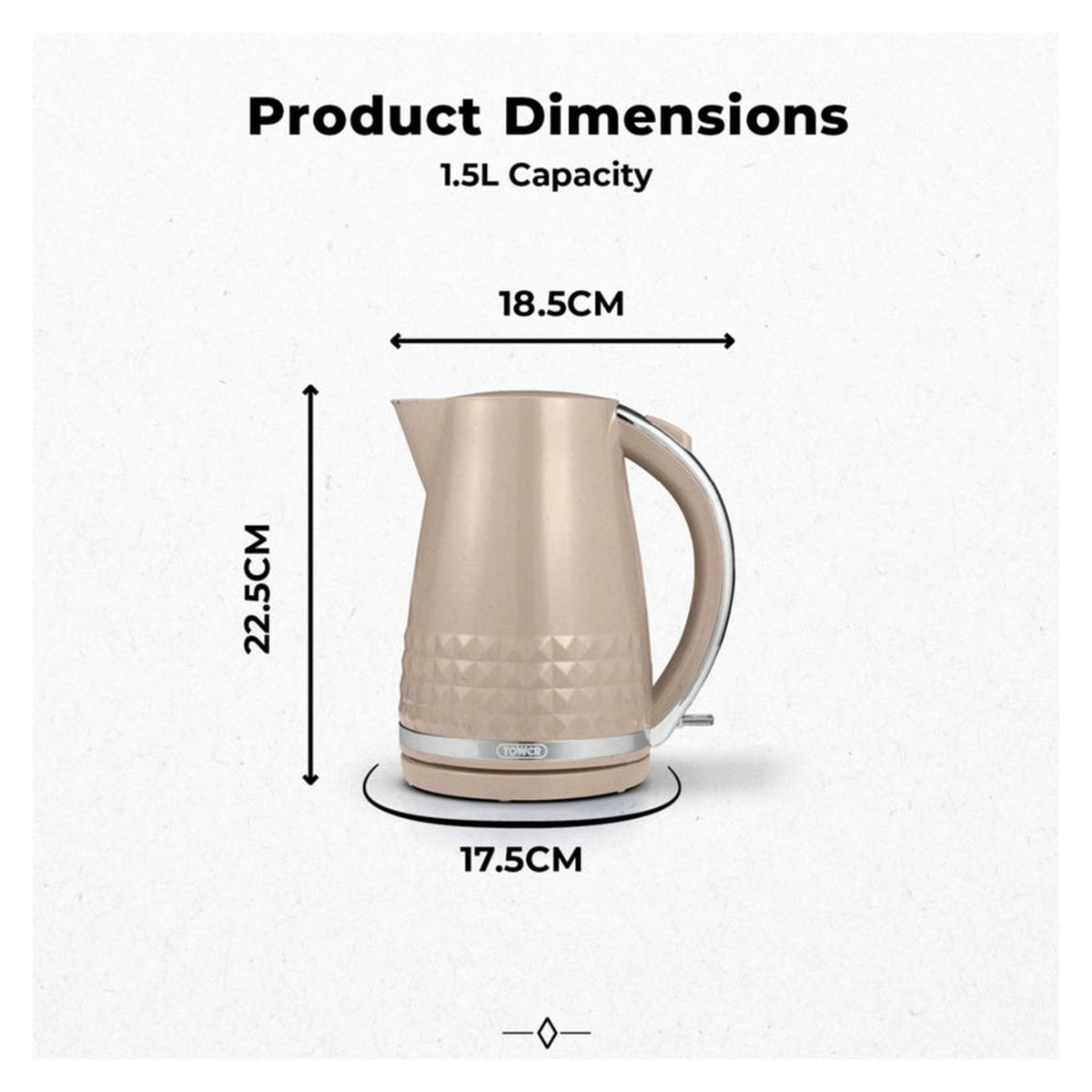 Tower Solitaire latte 3kW 1.5L kettle, view 8