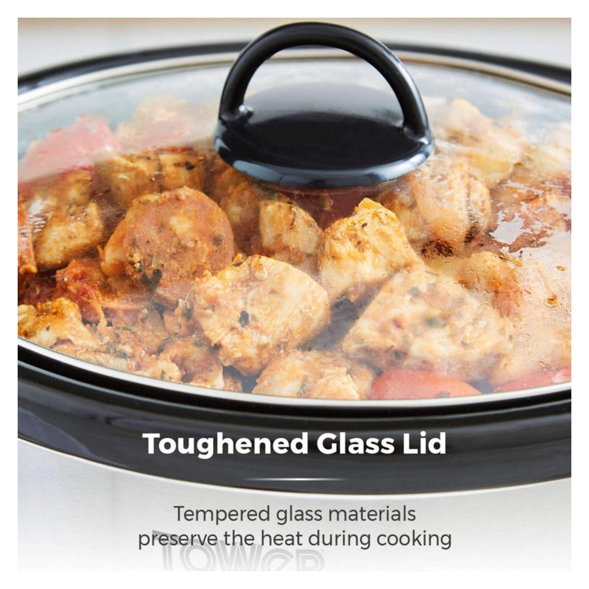 Tower 6.5L stainless steel slow cooker, view 6