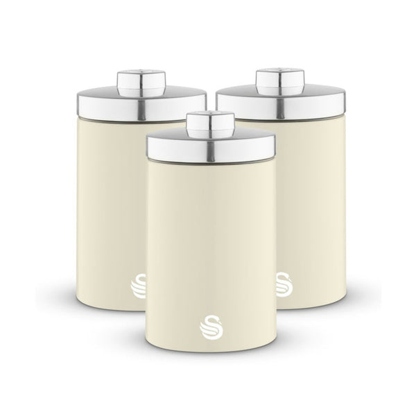 Townhouse Canisters Set Of 3 - Cream 1.6L