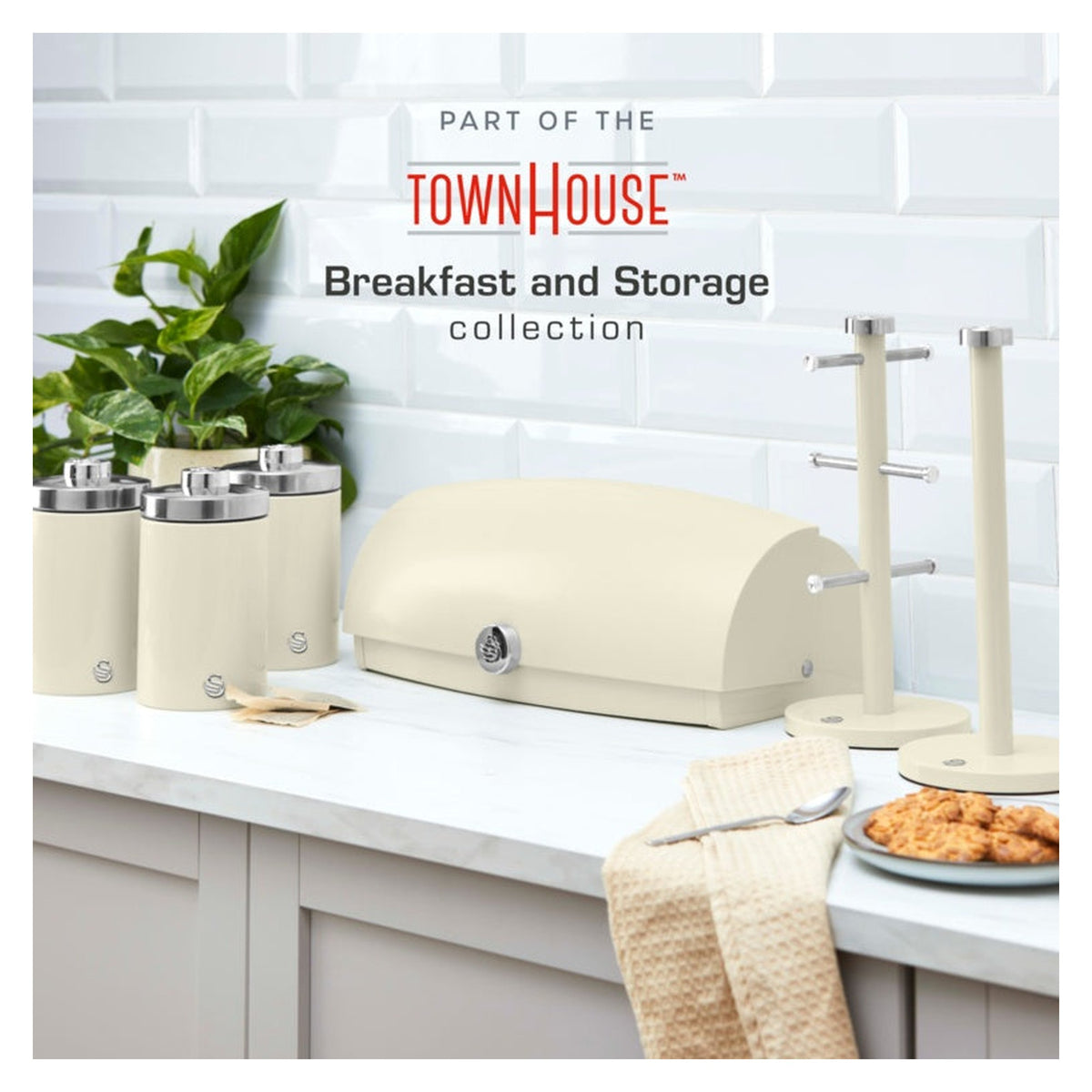 Townhouse Canisters Set Of 3 - Cream 1.6L, view 2