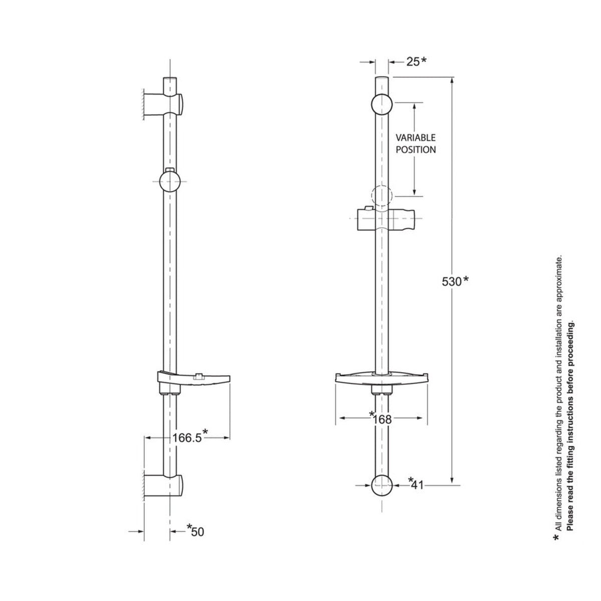 Triton Collection II 9.5kW electric shower in brushed steel with riser rail and shower head, view 3