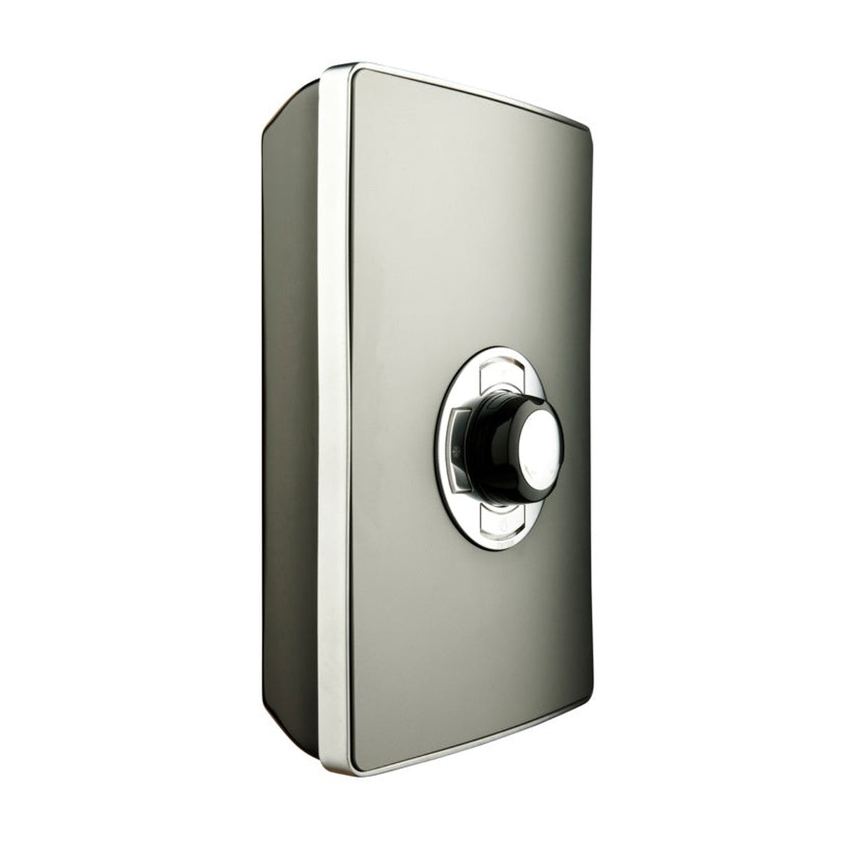 Triton Collection II 9.5kW electric shower in gun metal with riser rail and shower head, view 2