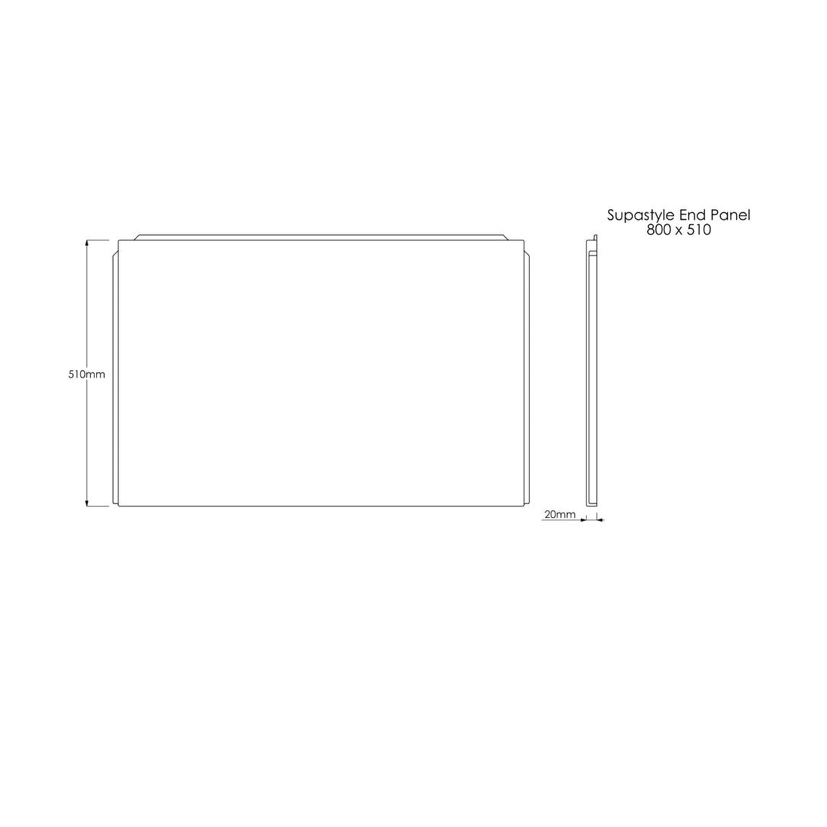 Trojan white bath end panel 800mm, view 2