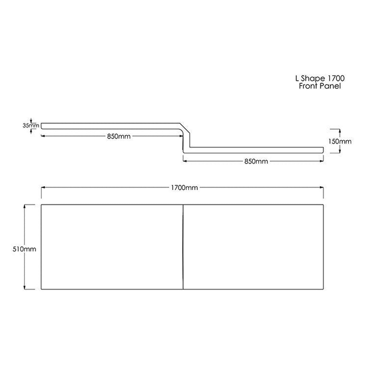 Trojan Solarna L shape bath panel, 1700mm, view 2