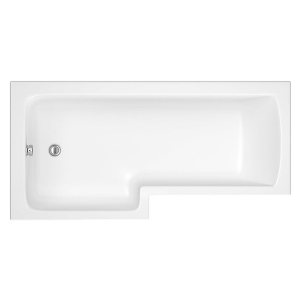 Trojan Solarna L-shaped shower bath, left hand