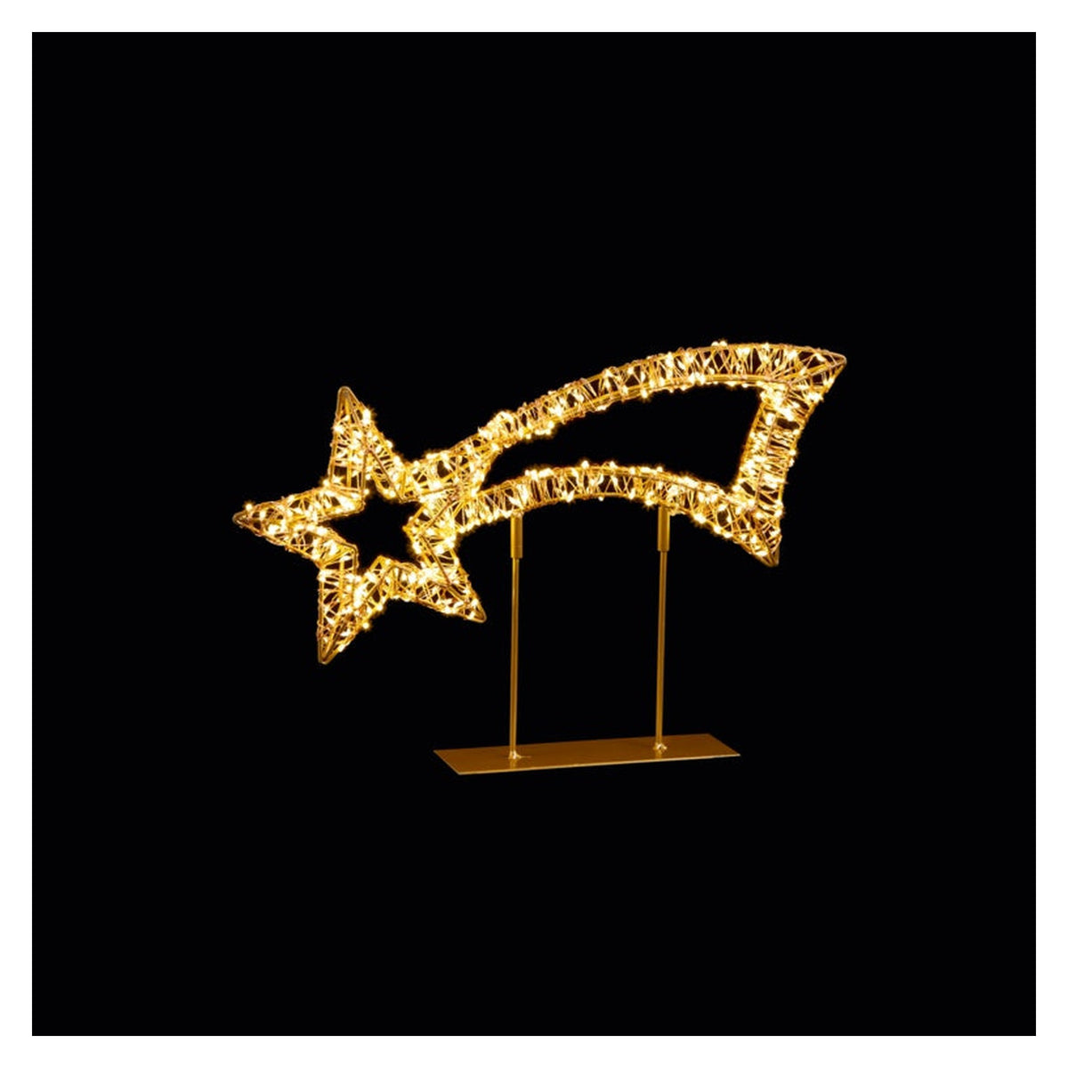 Twinkling Lit Table Top Shooting Star - 38cm Rose Gold, view 3