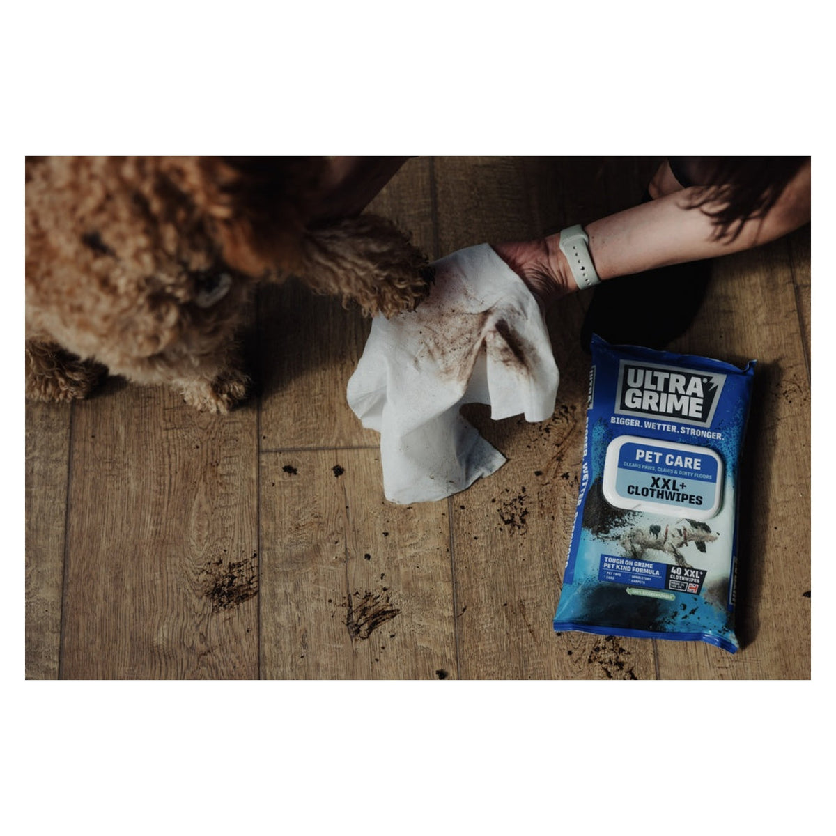 Ultragrime Life Pet Care XXL cloth wipes 40 pack, view 4