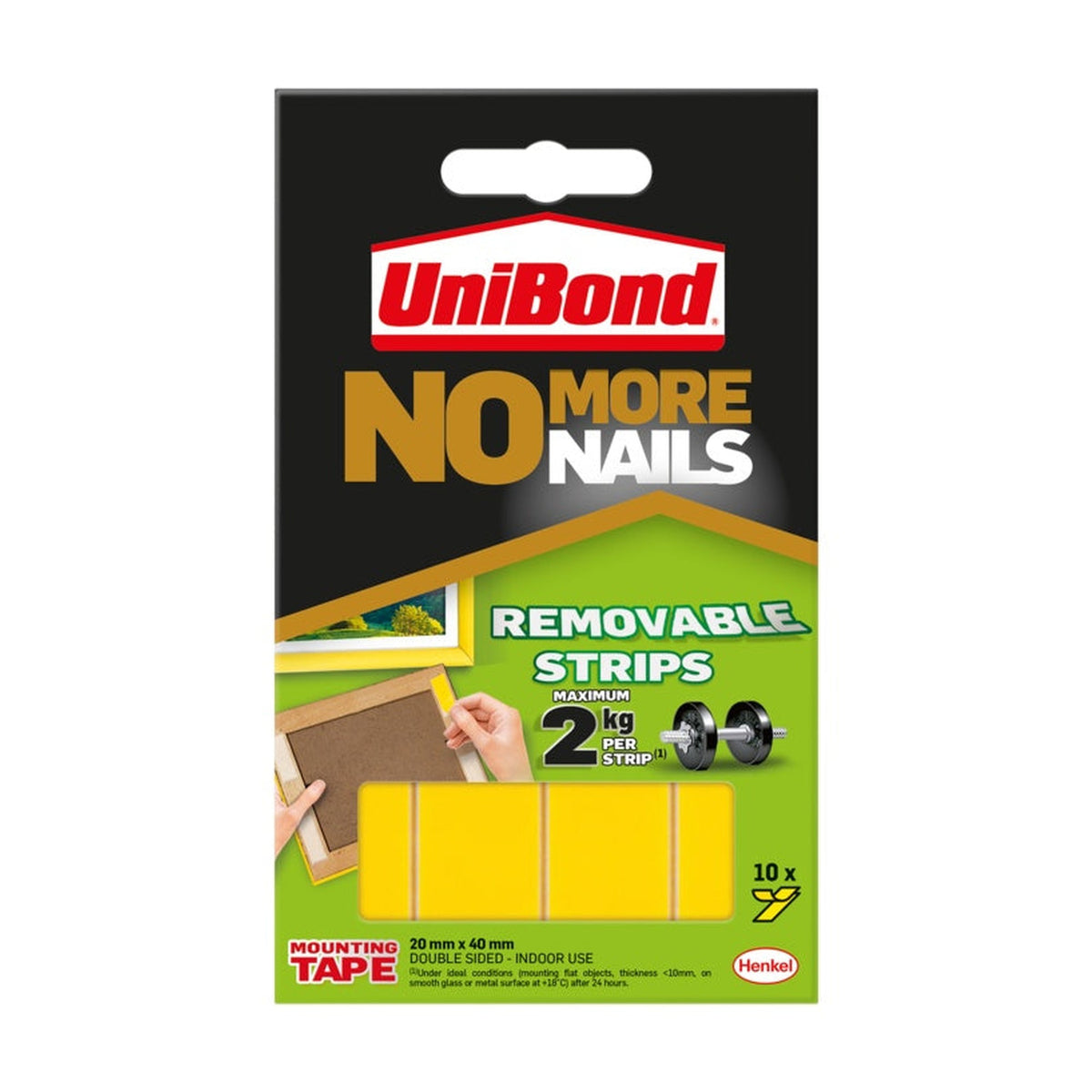 UniBond No More Nails removable strips pack of 10