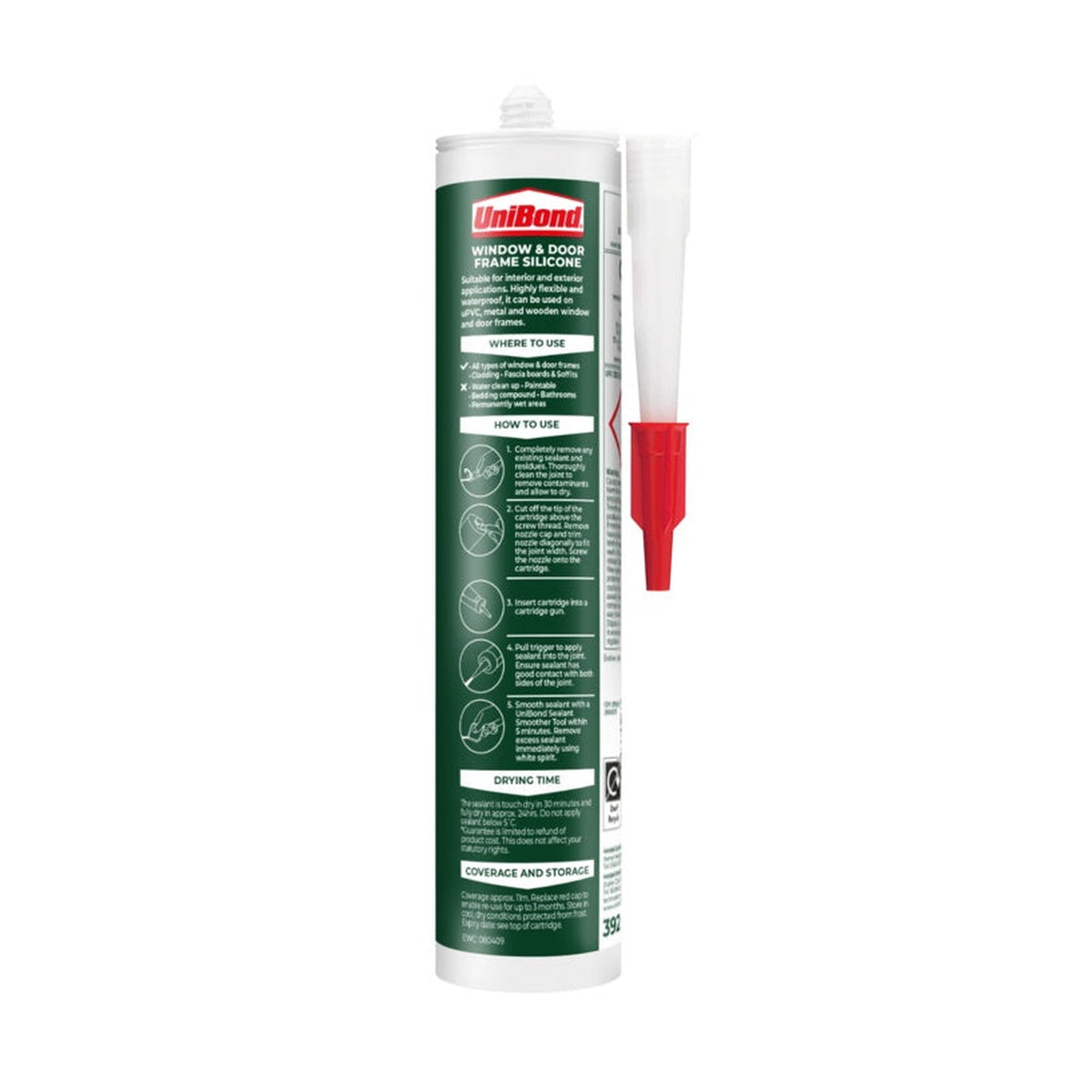 UniBond outdoor window and door frame sealant 392g brown, view 2