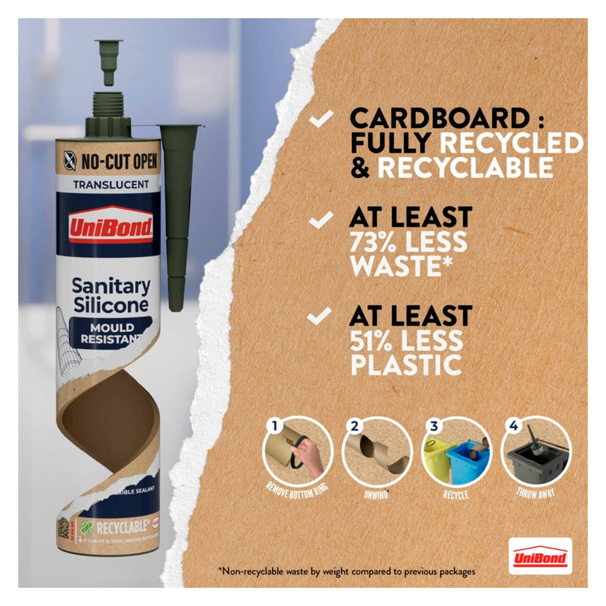 UniBond sanitary anti-mould silicone 280ml translucent, view 5