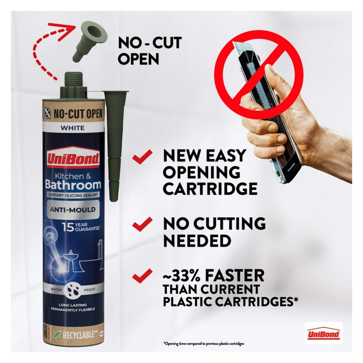 UniBond Triple Protection anti-mould sealant, white, 280ml, view 5