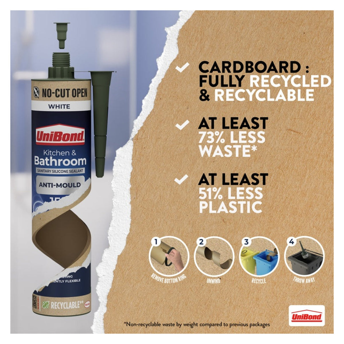 UniBond Triple Protection anti-mould sealant, white, 280ml, view 7
