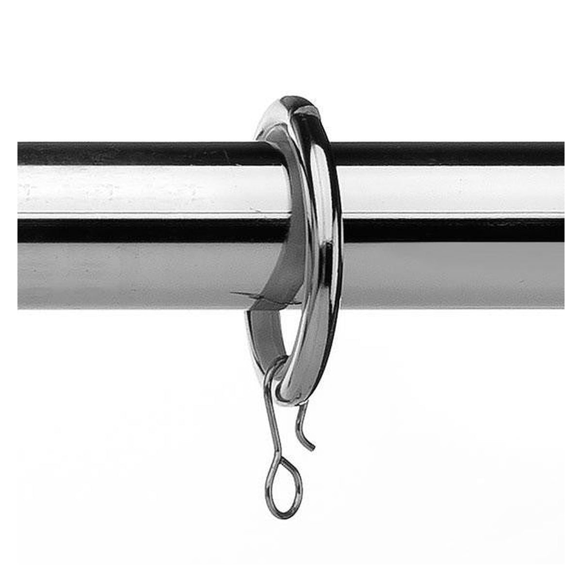 Universal chrome metal curtain rings, 28mm