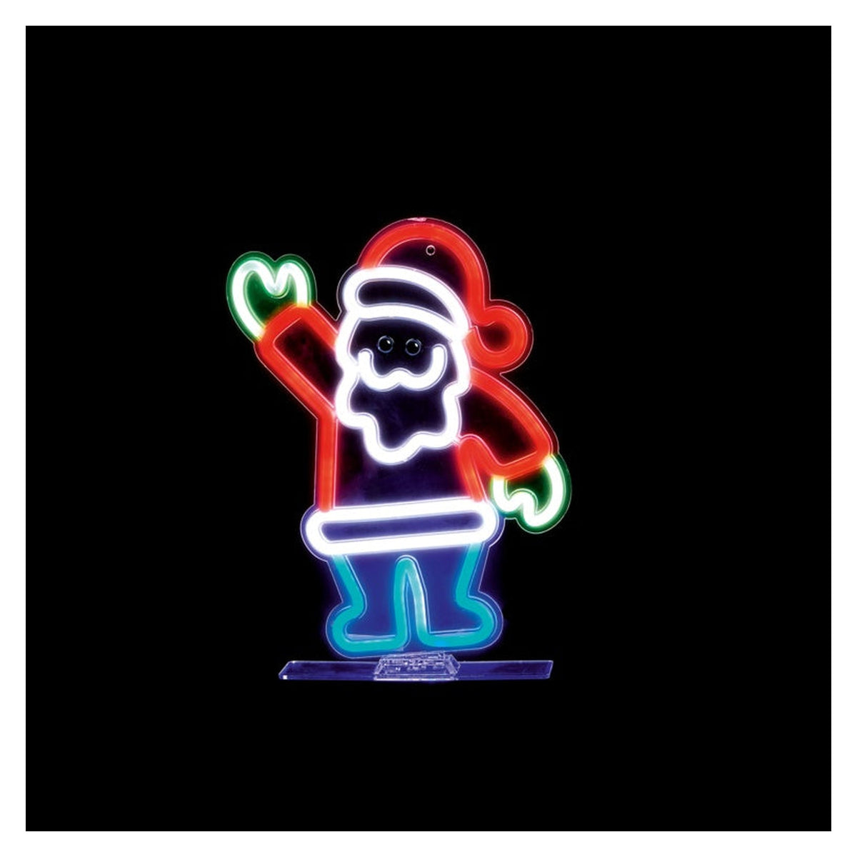 USB Lit Neon Hanging Waving Santa - 33cm, view 2