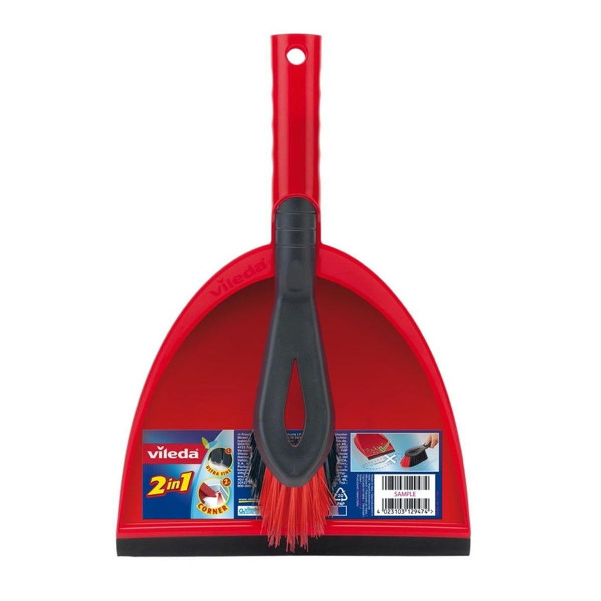 Vileda 2 in 1 dust pan and brush set