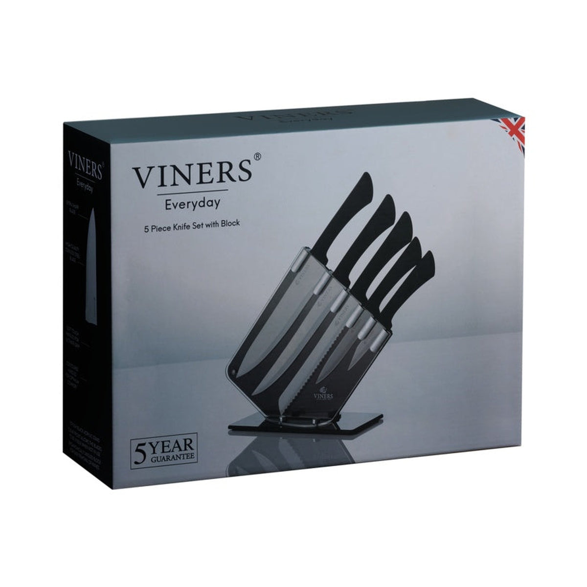 Viners knife block set with five kitchen knives, view 2