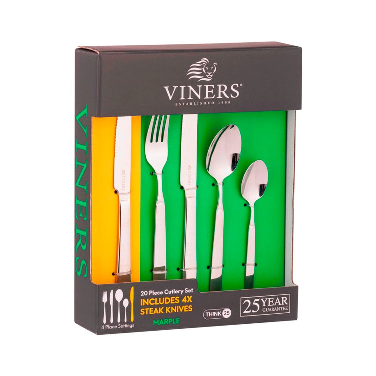 Viners Marple 20 piece cutlery set with steak knives, view 2