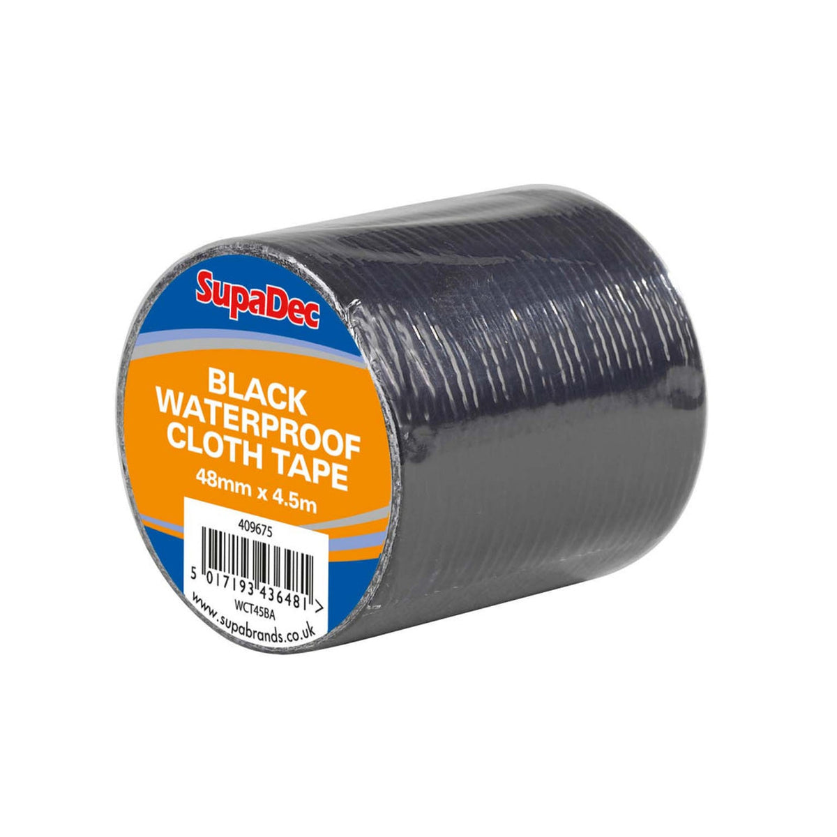 Waterproof Cloth Tape - 48mm x 4.5m Black