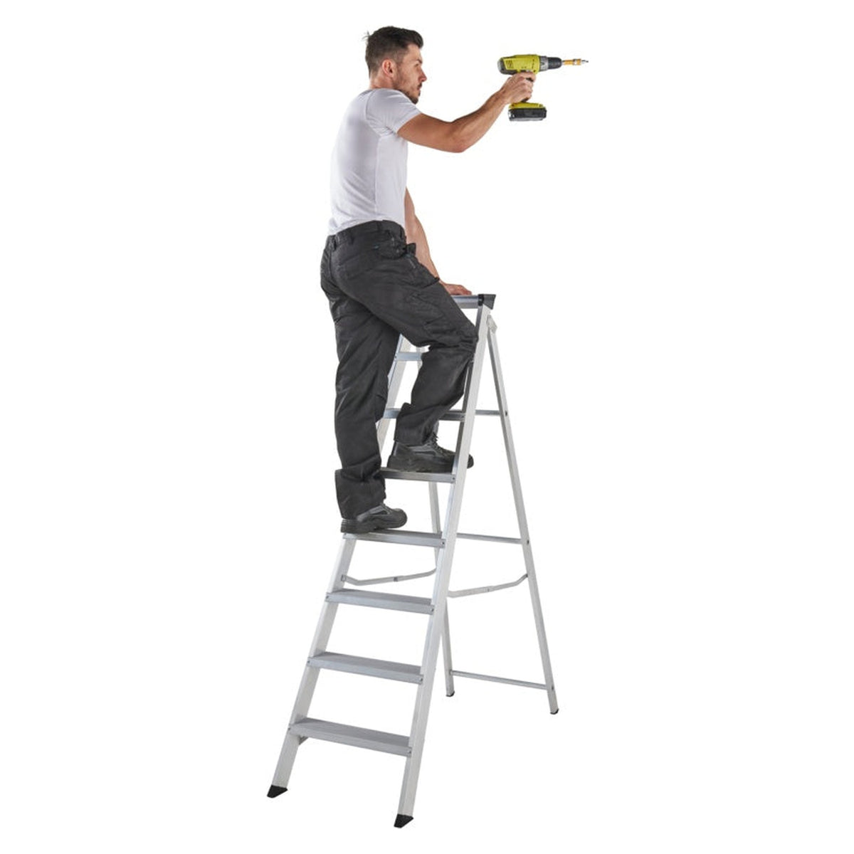 Werner builders stepladder with 8 treads, view 4