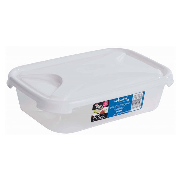 Wham 0.8L rectangular food storage container white