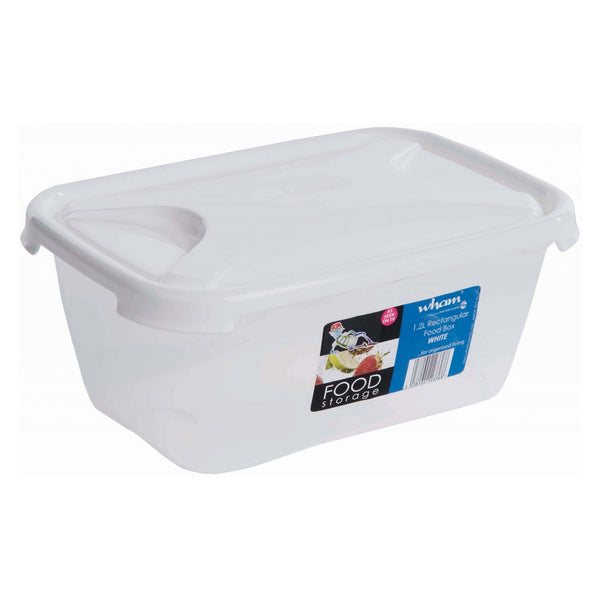 Wham 1.2L rectangular food storage container white