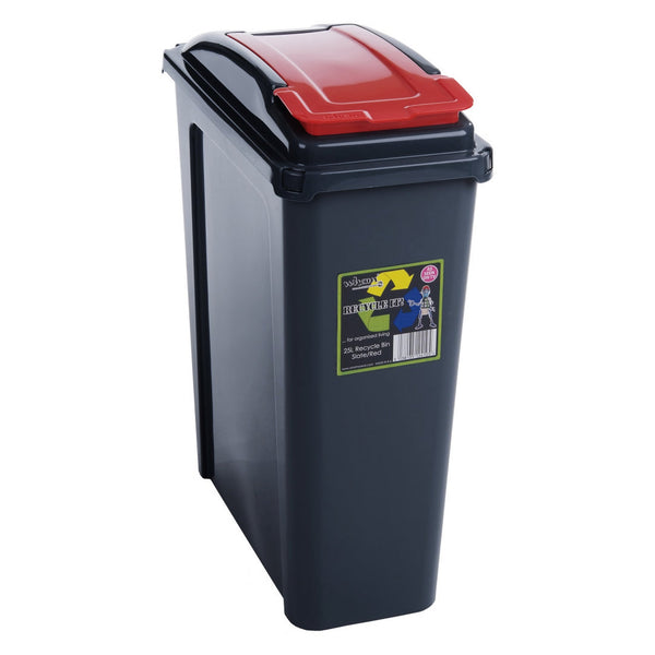 Wham red 25 litre slimline recycling bin