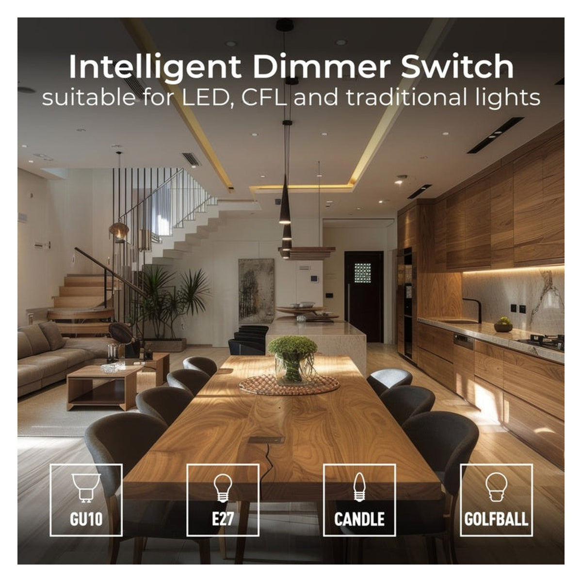 White Moulded Double 2 Way Dimmer Switch - 200w, view 15