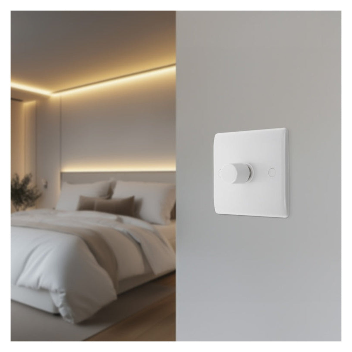 White Moulded Single 2 Way Dimmer Switch - 200w, view 2