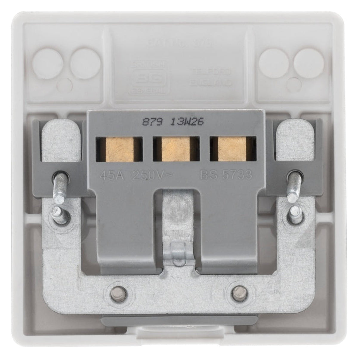 White Nexus Cooker Flex Outlet Plate - 45amp, view 3