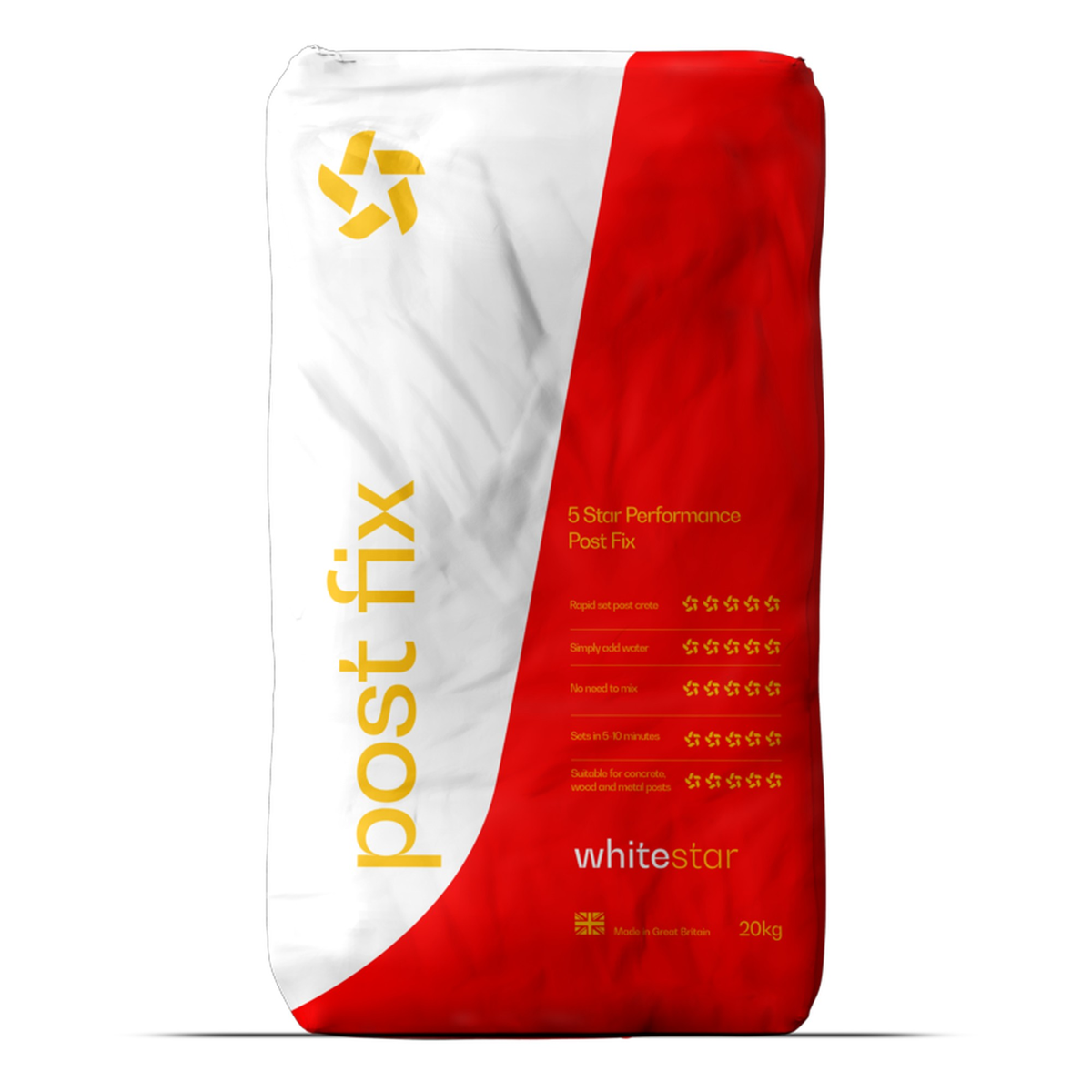 Whitestar Postfix 20kg fast setting concrete bag