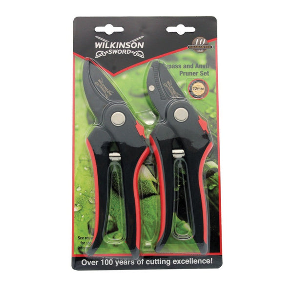 Wilkinson Sword bypass and anvil pruners twin pack