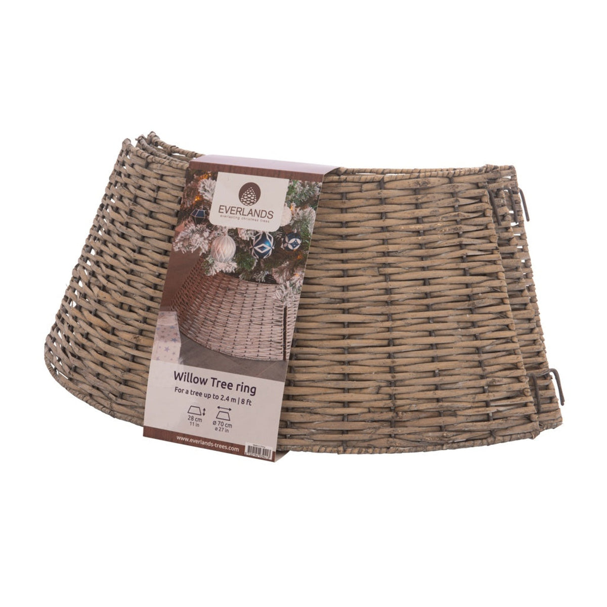 Willow Christmas Tree Ring - 57 x 28cm Grey, view 3