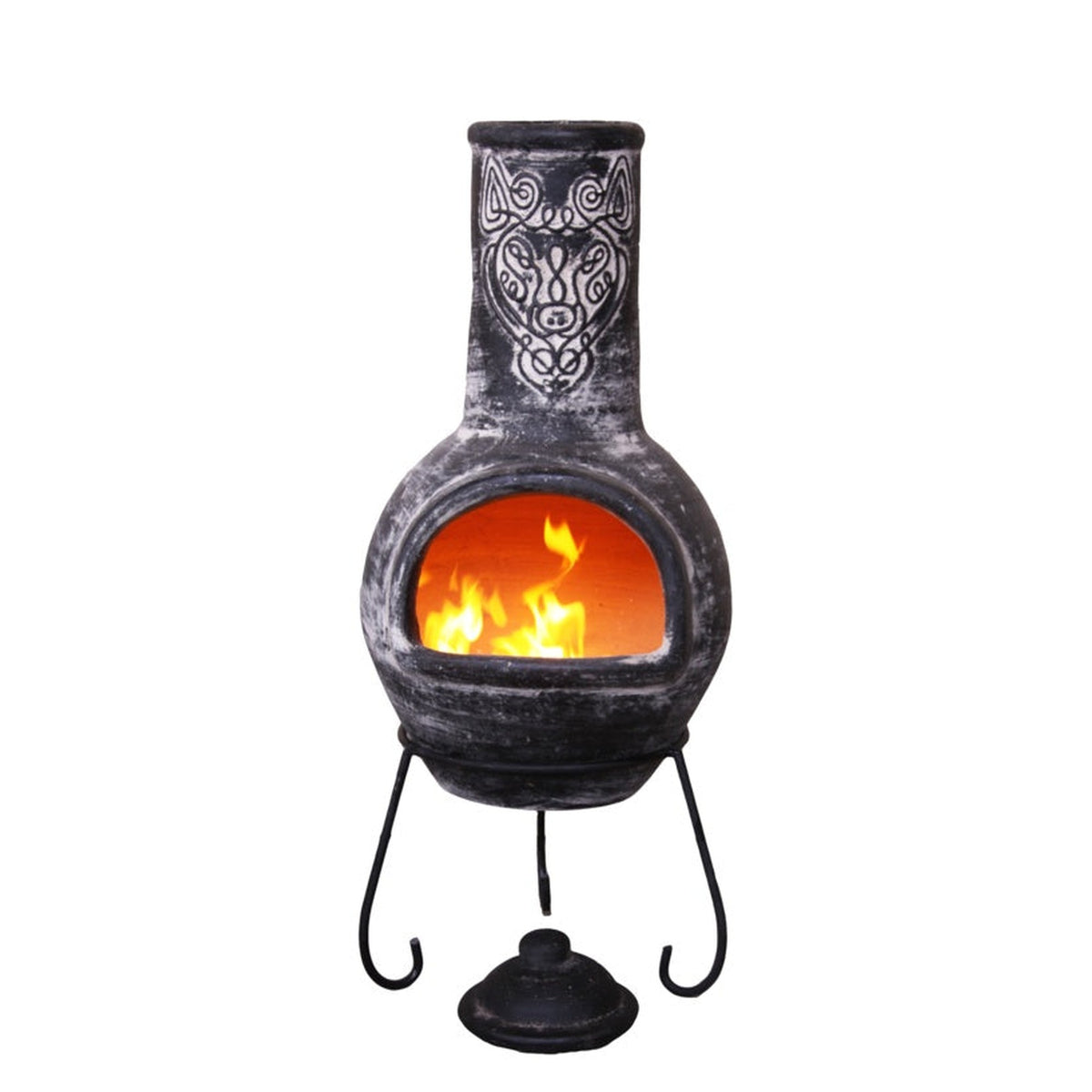 Wolf Charcoal Mexican Chimenea - 110cm, view 2